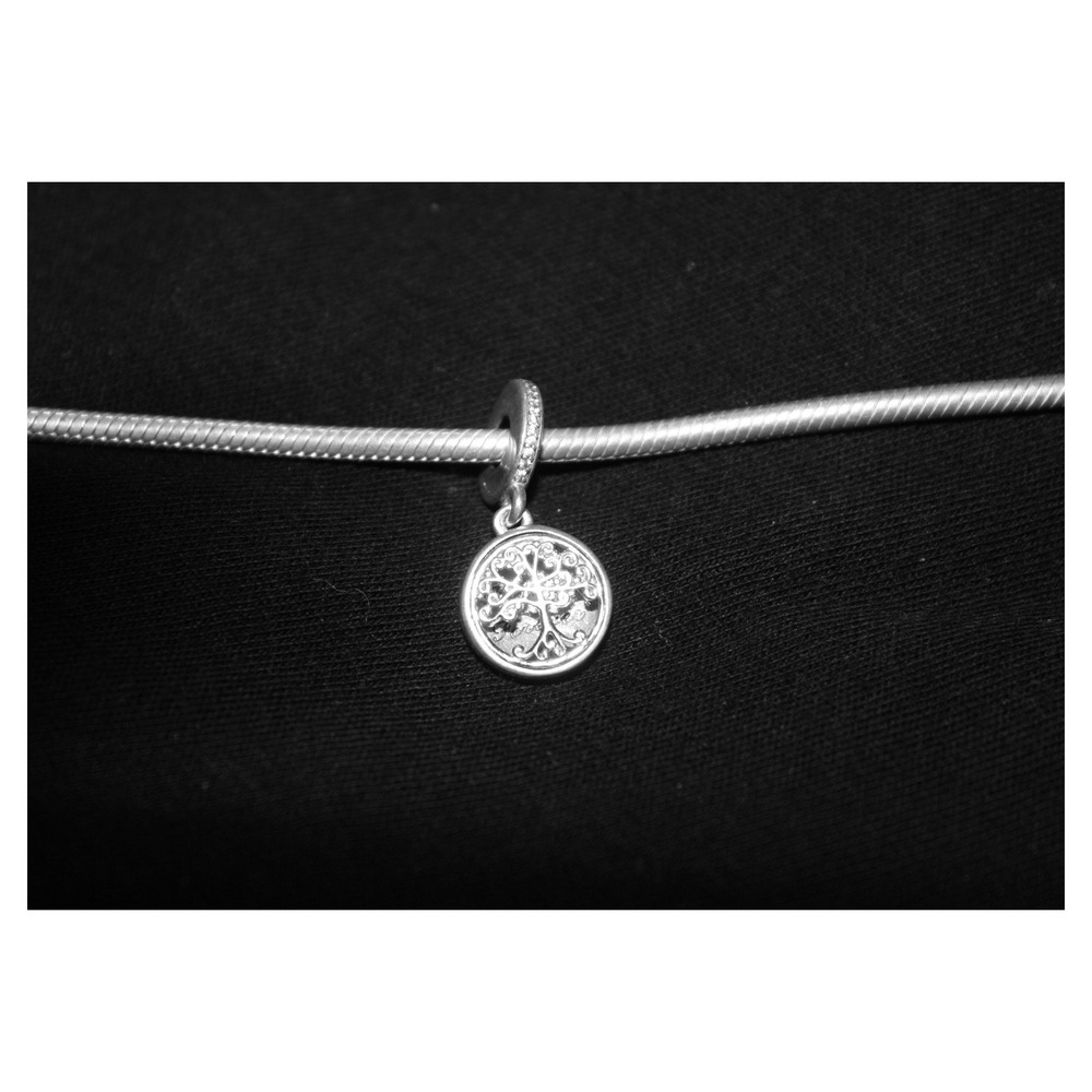 Pandora Family Tree Locket Dangle Charm Women Silver Family Forever Engraved